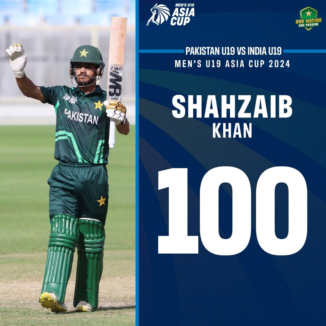 U19 Asia Cup 2024: Shahzaib Khan का शानदार शतक